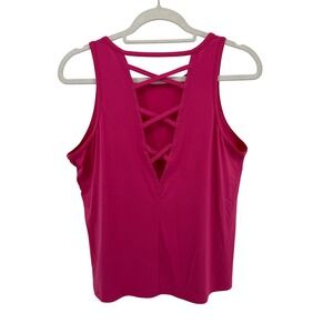 Freely Pink Active Tank‎ Top Criss Cross Back Sleeveless Workout Gym Size M
